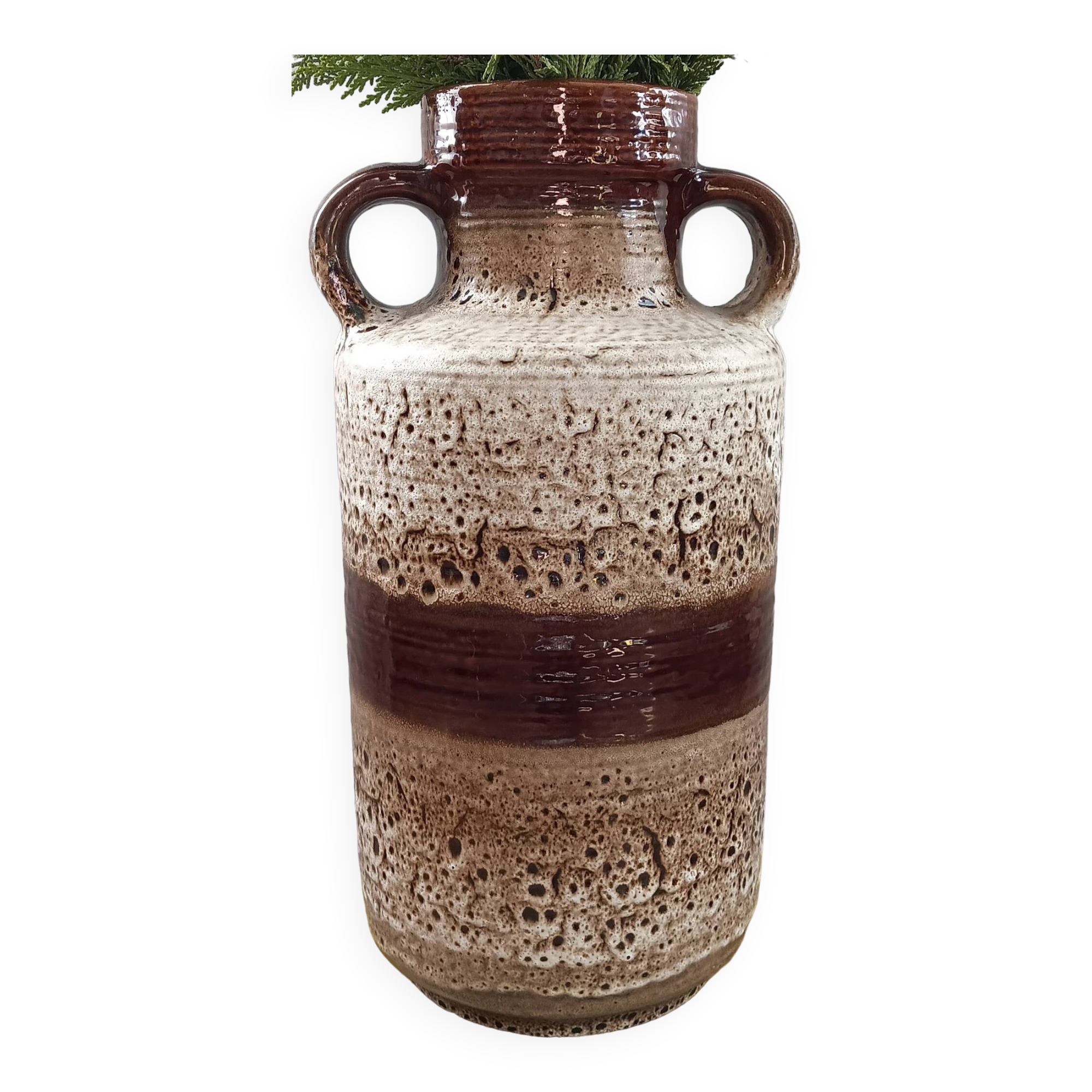 Vase in shades of brown and beige, ceramic - 1960s/1970s