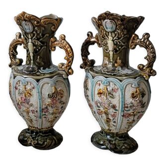 Duo of rococo vases