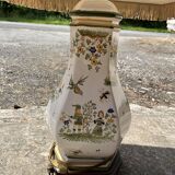 Earthenware lamp from Moustiers – polychrome decoration