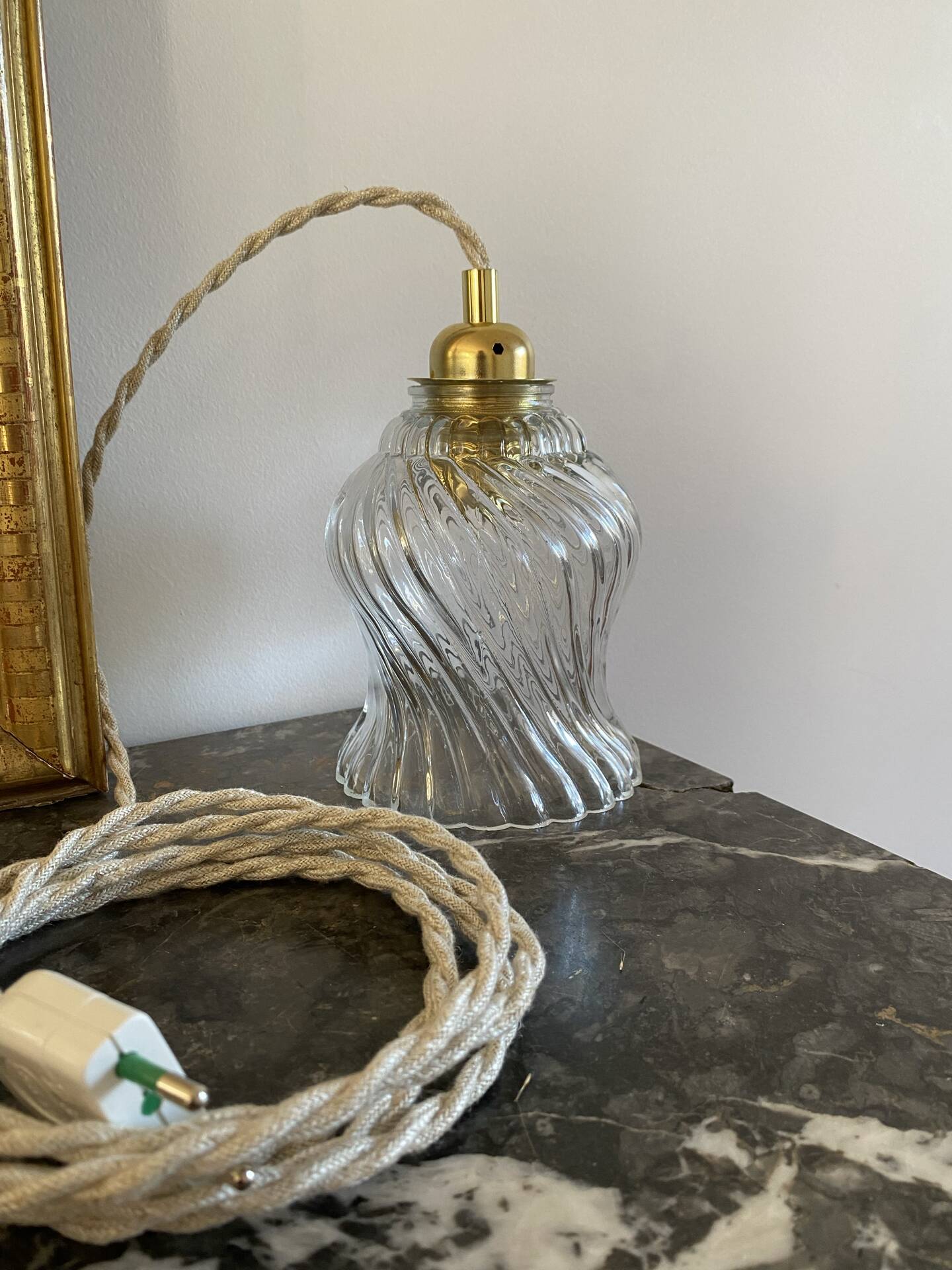 Vintage glass globe lamp