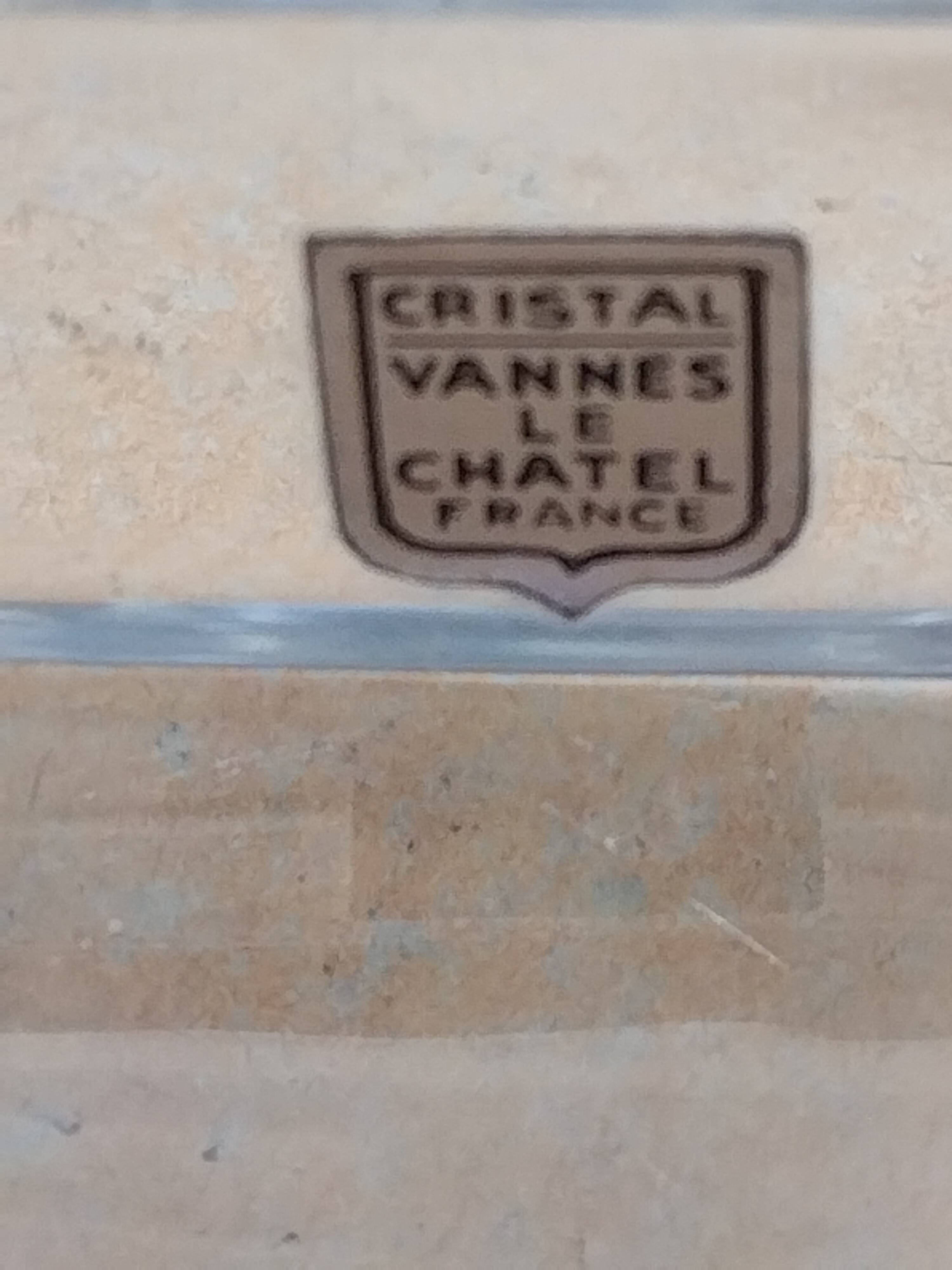 Vintage restangular crystal ashtray Vannes Le Chatel