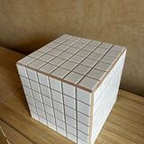 Beige white mosaic cube 30cm x 30cm tiled