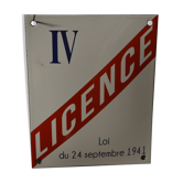 Plaque émaillée licence IV