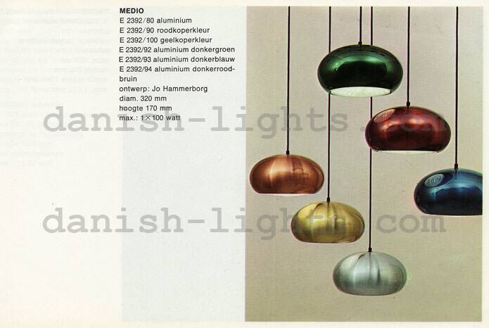 “Medio” pendant light by Jo Hammerborg for Fog & Mørup. Denmark 1960s