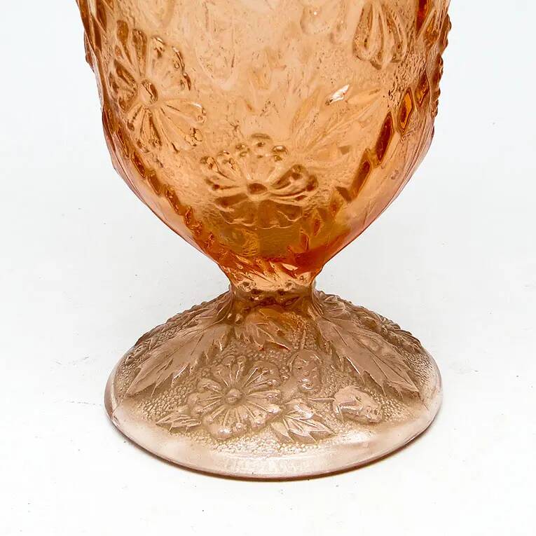 Retro vase, rose glass, Ząbkowice, Poland, 1970s