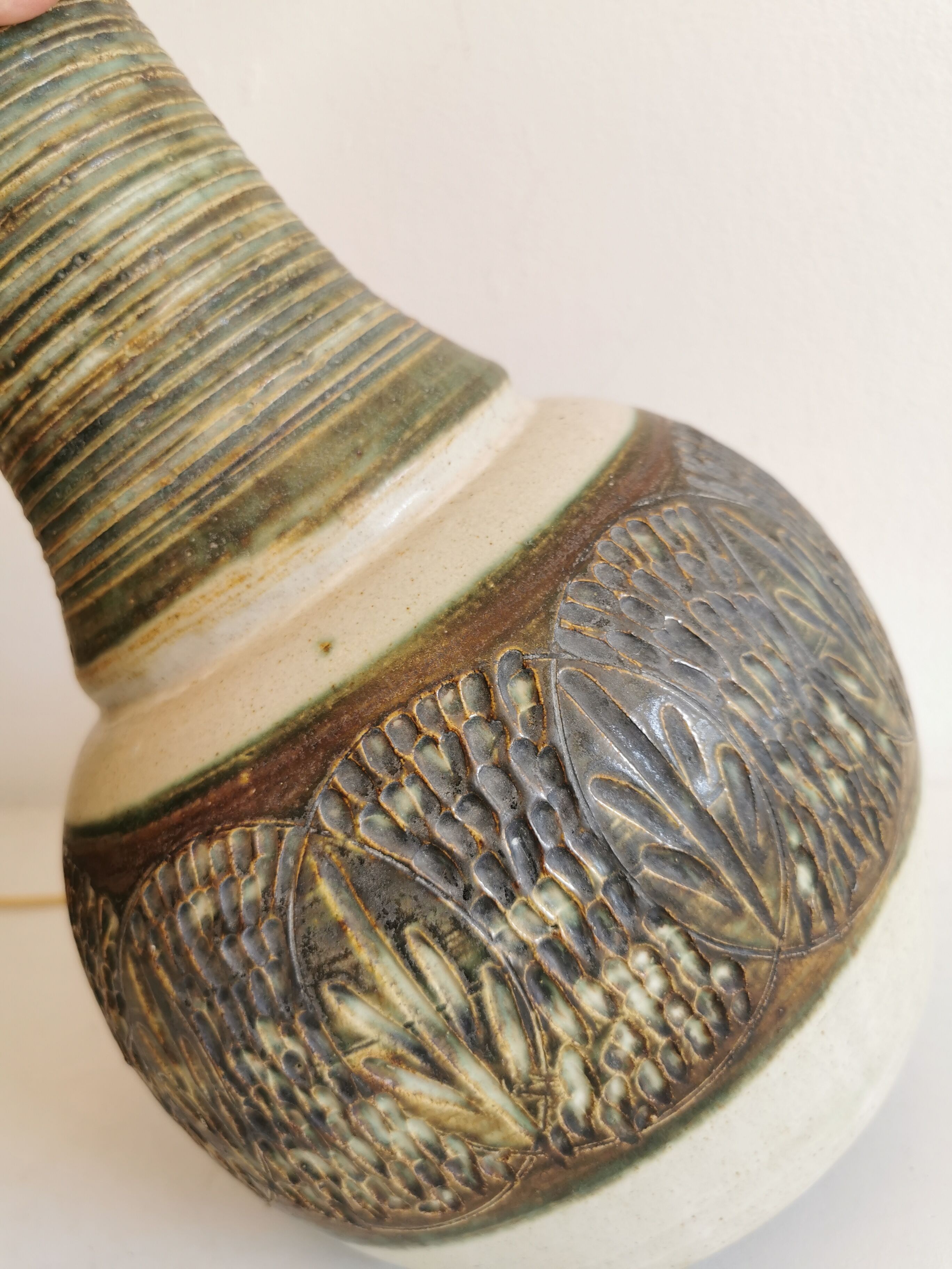 Gigantic ceramic table lamp, Danish, from the 60-70s, Made by Hans Axel Schjelde = HAS