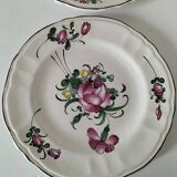 Trio of antique hand-painted plates