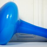 Flattened blown glass corolla vase