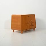 Scandinavian 1940s elm cabinet with inlay