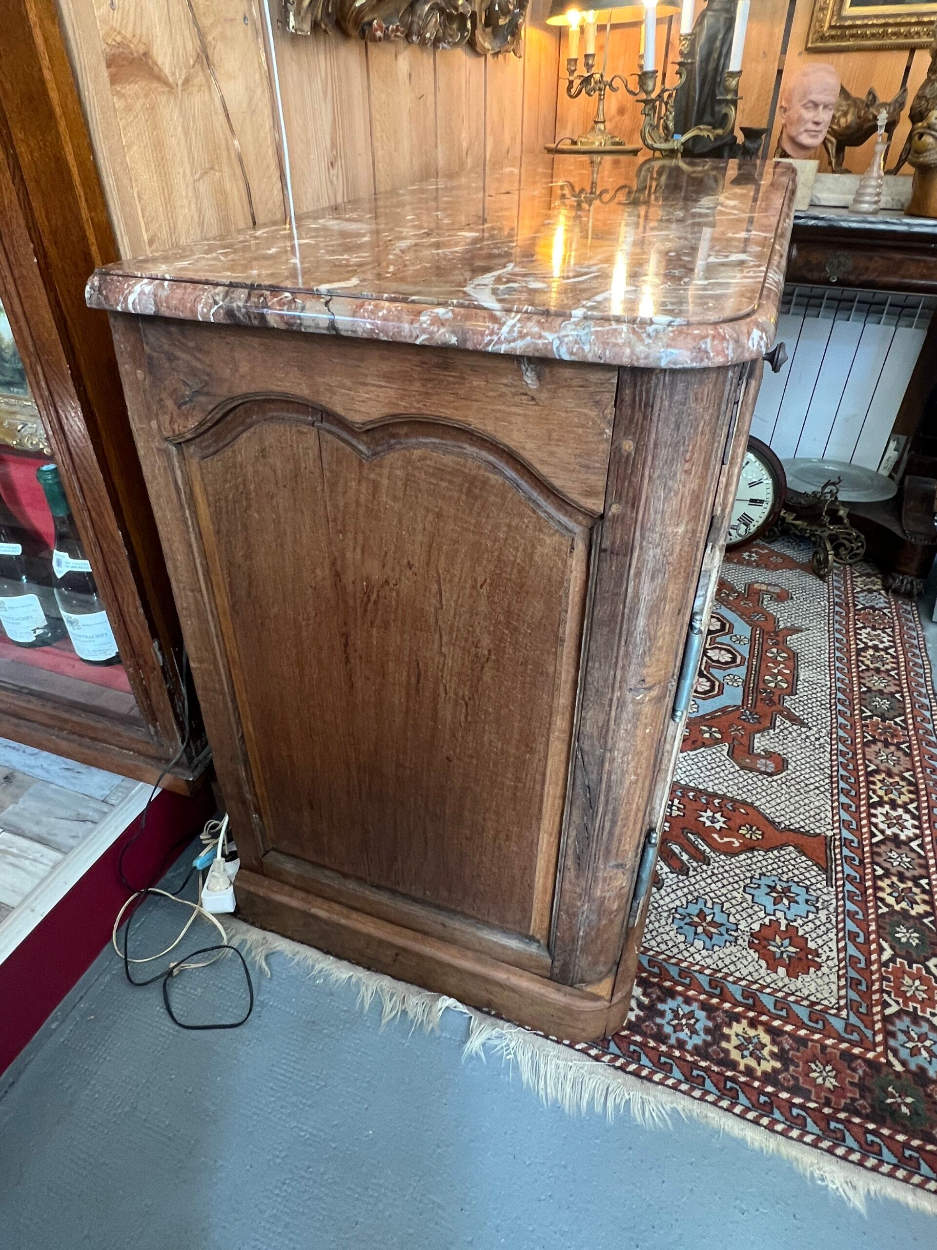 Bressan style hunting sideboard, marble top, 19th century
