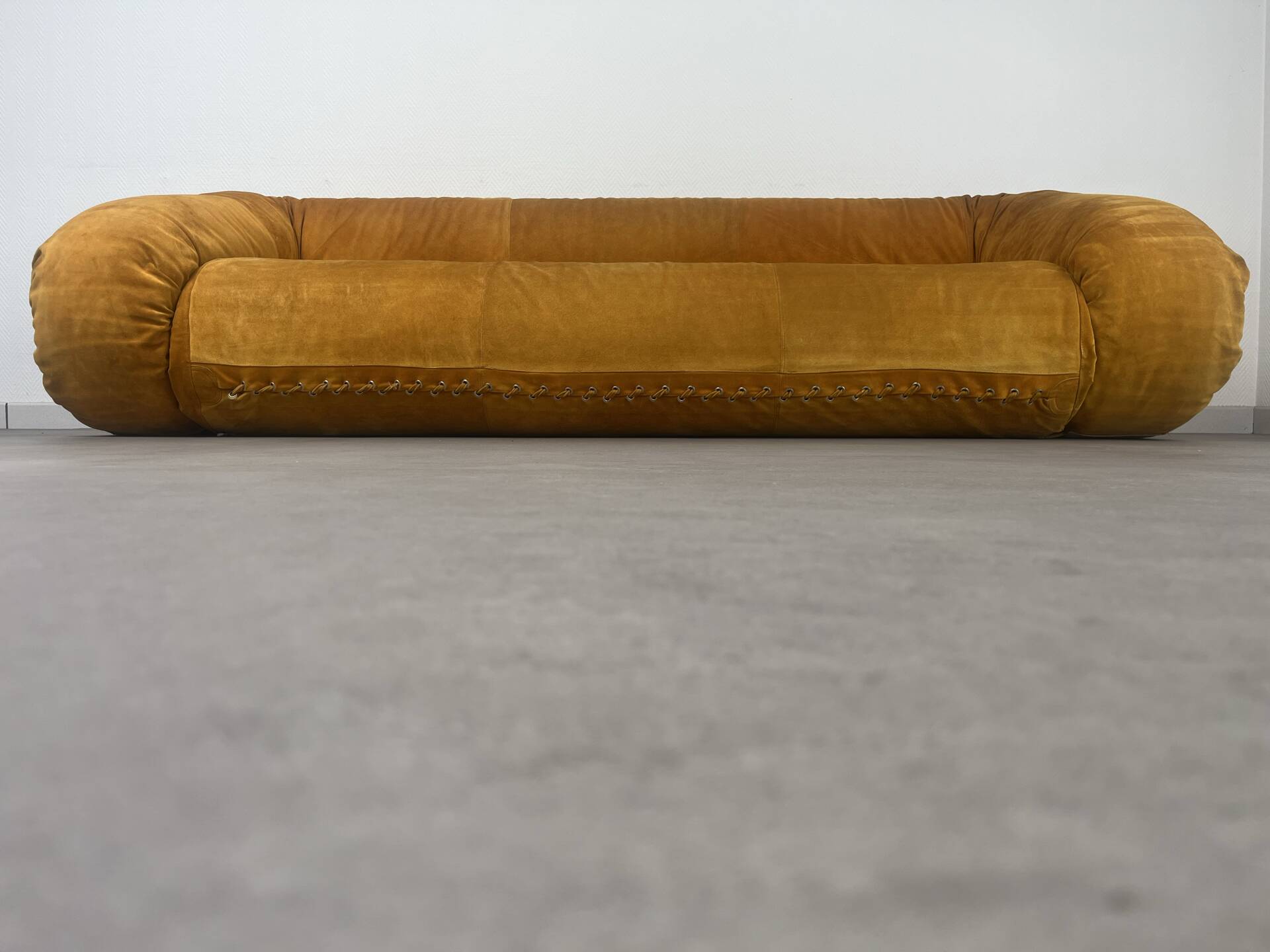 Nubuck leather amphibious sofa by Alessandro Becchi for Giovannetti,