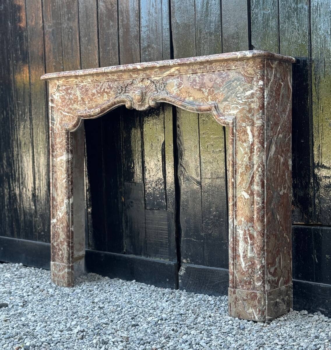 Regency style fireplace in Rance marble, 19th century