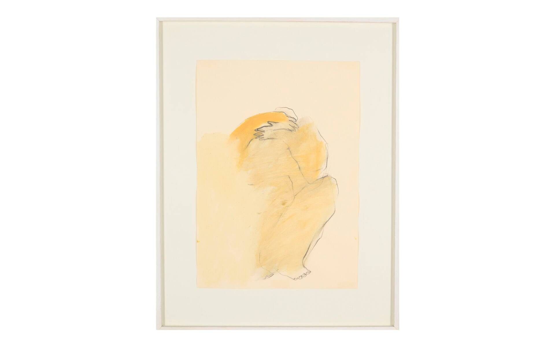 "Seated, hands in front of the eyes" by Daniel Arnaison