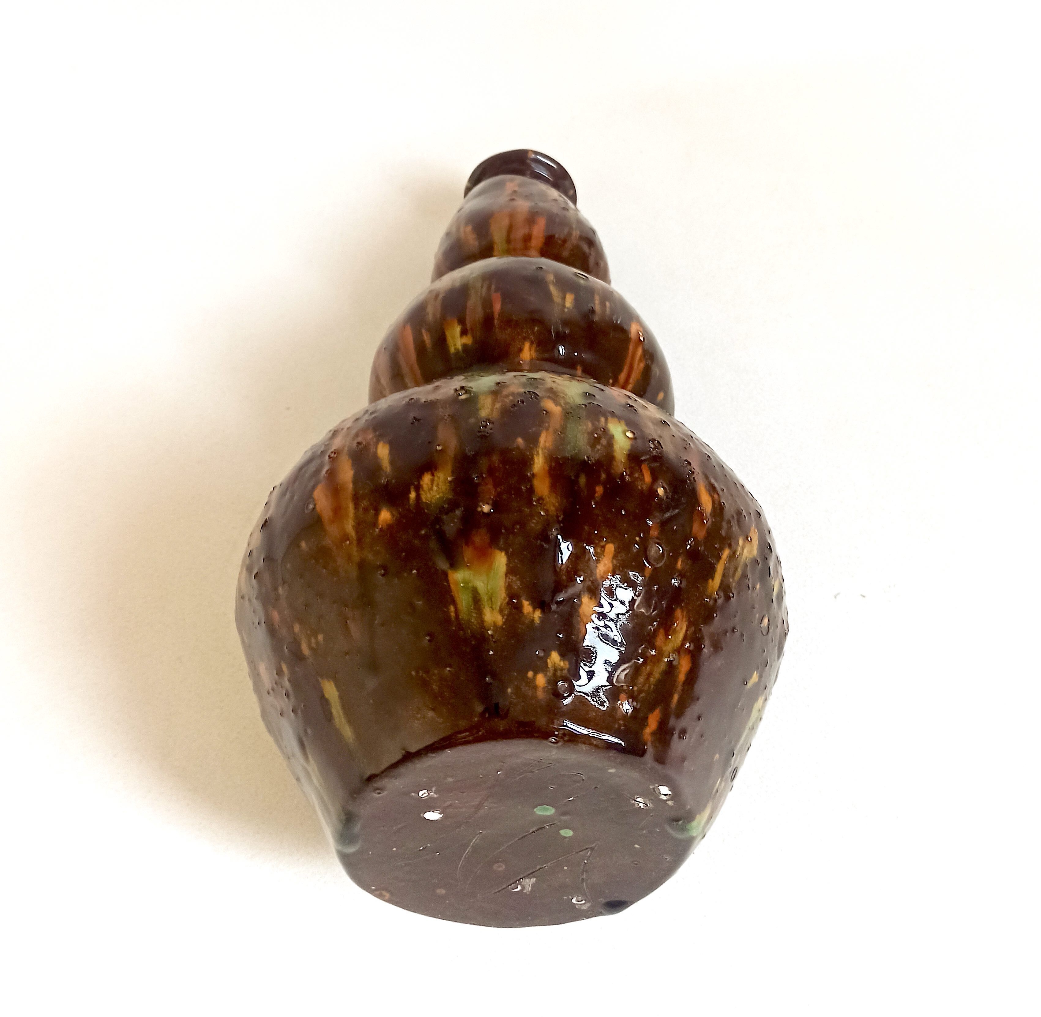 Large ceramic vase 70s height 35 cm