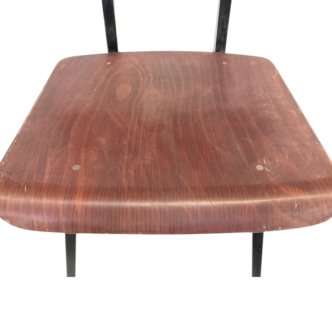 Chaise industrielle Galvanitas S16 Pagholz Pays-Bas 60's