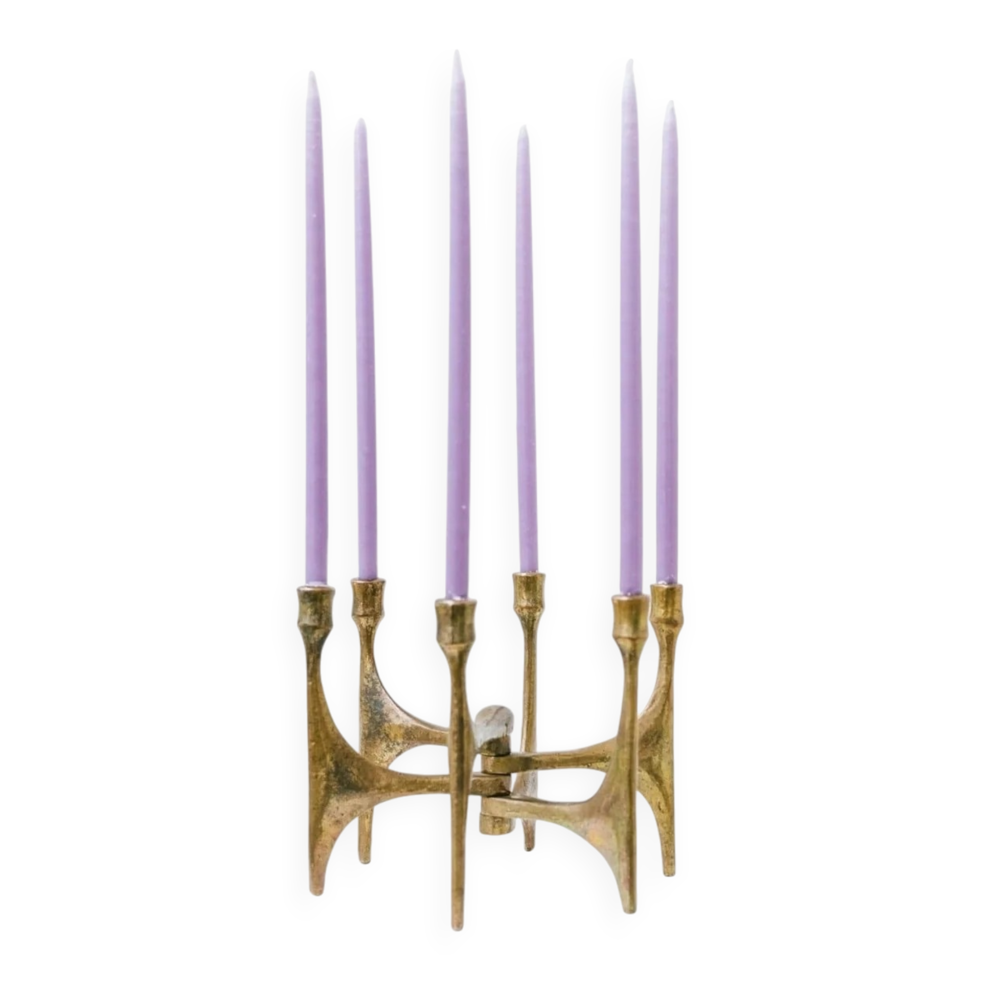 Doré Bronze Six-Arm Candleholder by Michael Harjes, Made in Germany, 1960s Mid-Century Modern
