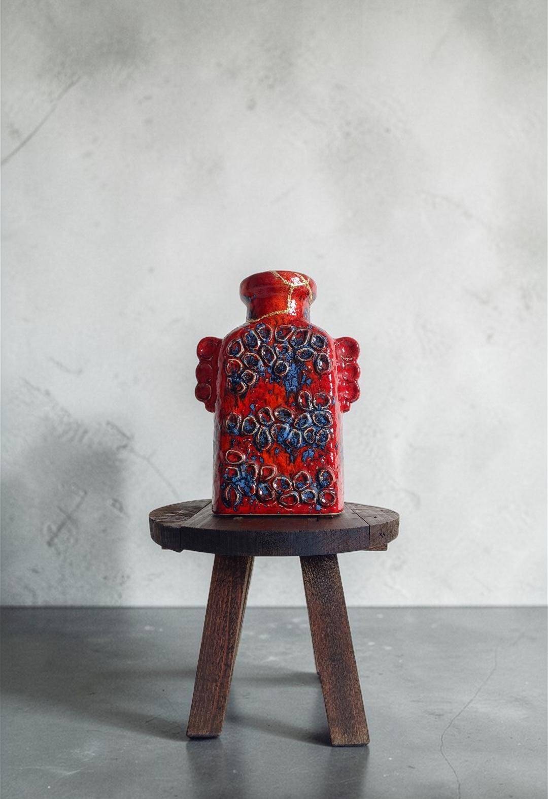 Restored Dümler & Breiden Domino Décor Vase with Kintsugi-Style Gold Repair