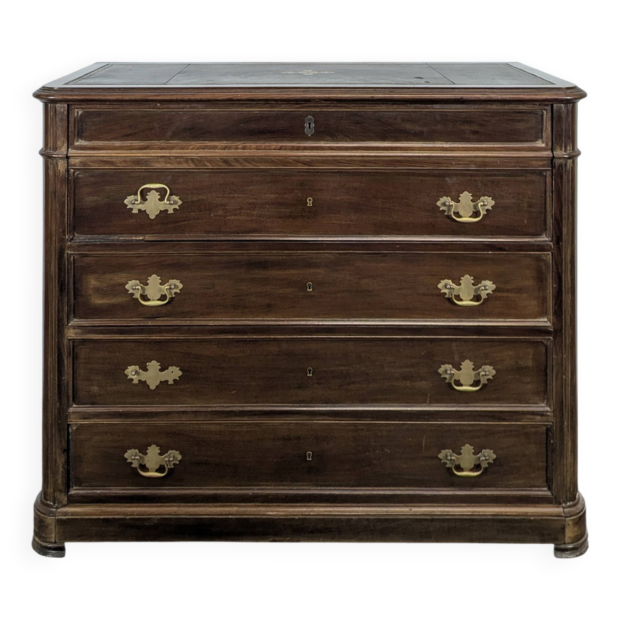 English mahogany secretary chest of drawers
