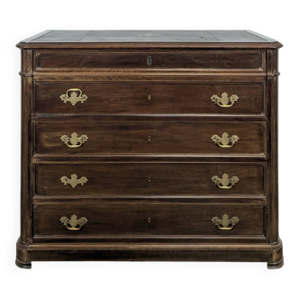 English mahogany secretary chest of drawers