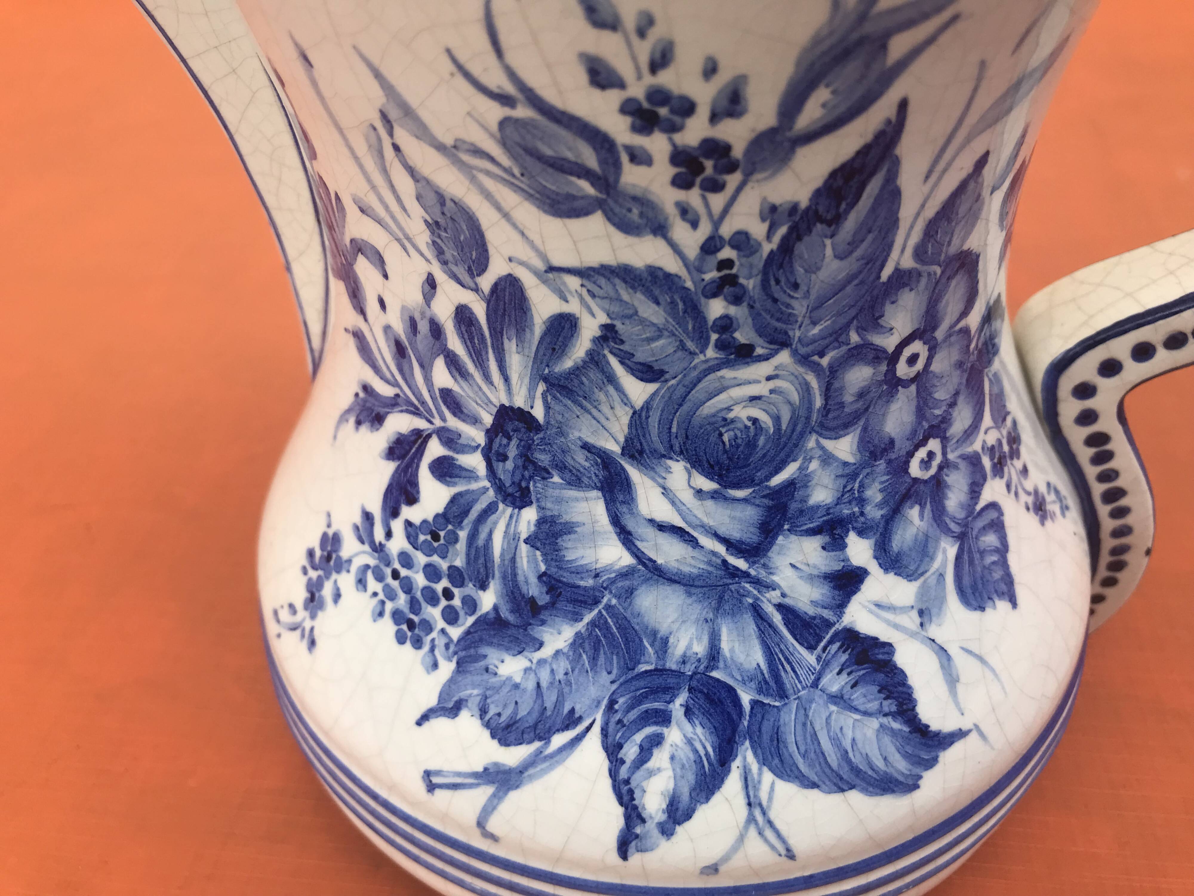 Pitcher / Vase floral decoration Bassano Ceramics