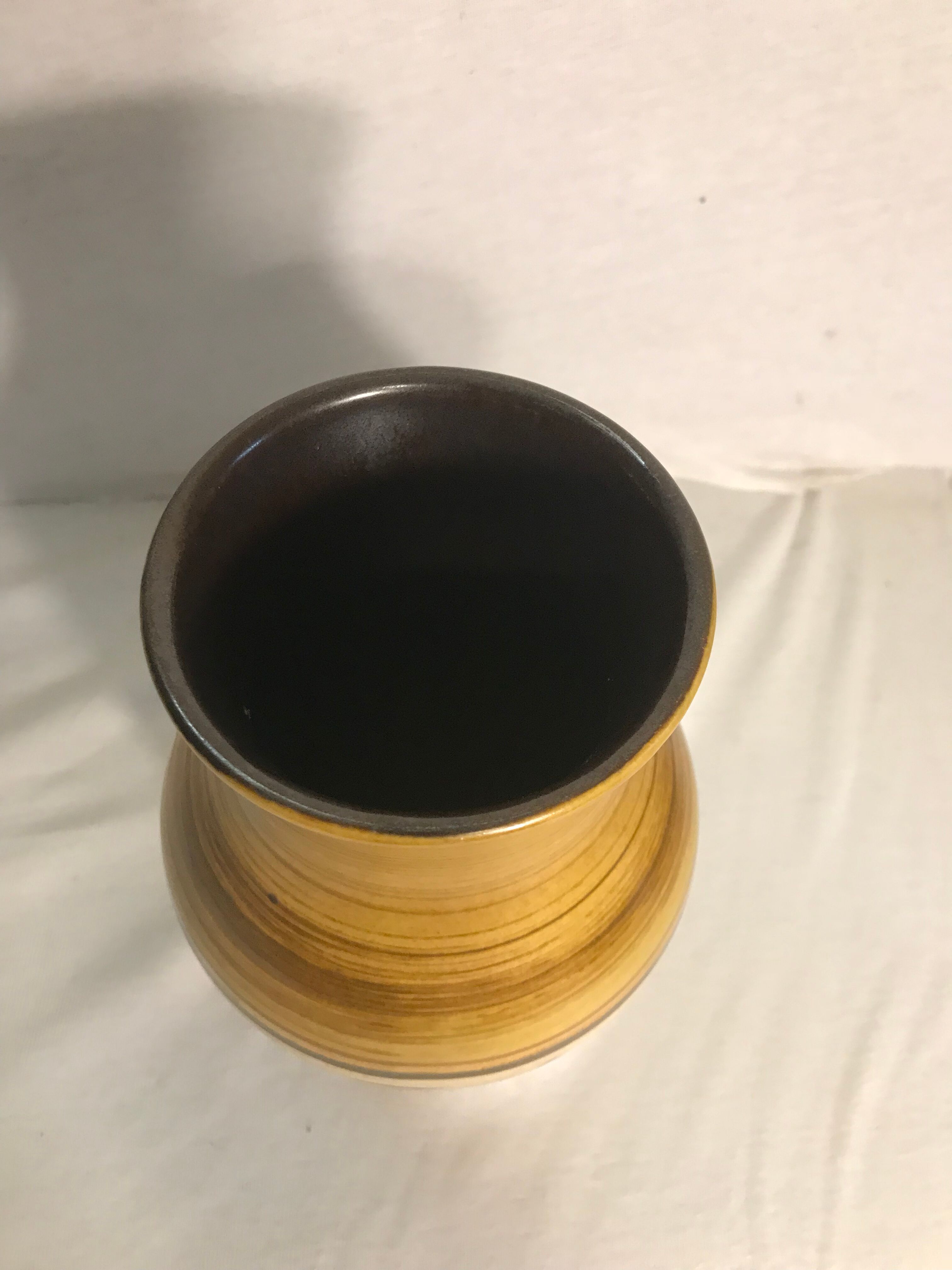 Old Vase ceramic Brown Beige + 70s Vintage patterns