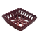 Fruit bowl in red slip, square shape, enamelled ceramic, old