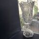 Polished and frosted molded crystal vase – Mid-20th century