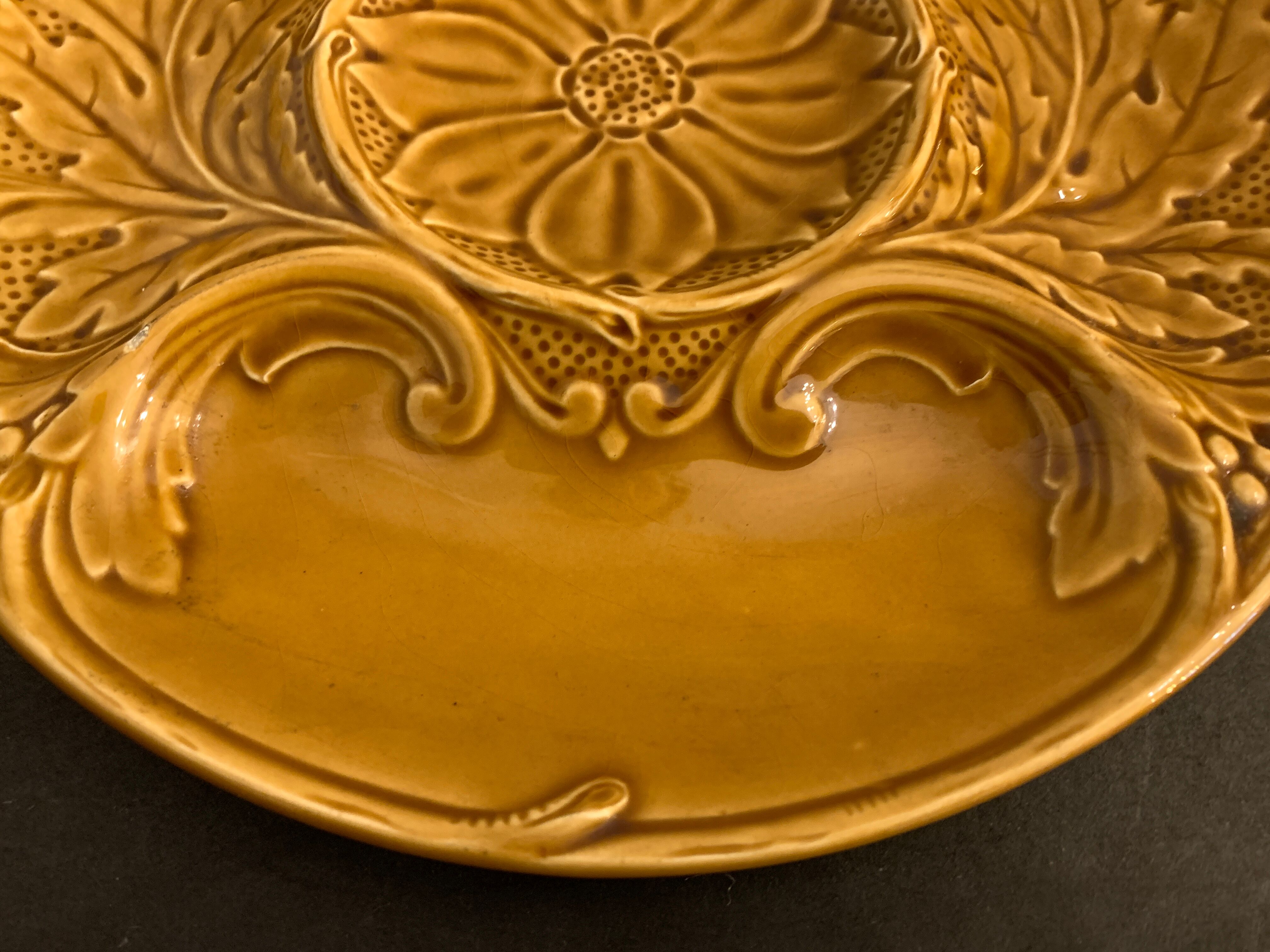 6 plates slurry for artichokes in Gien earthenware, 1960