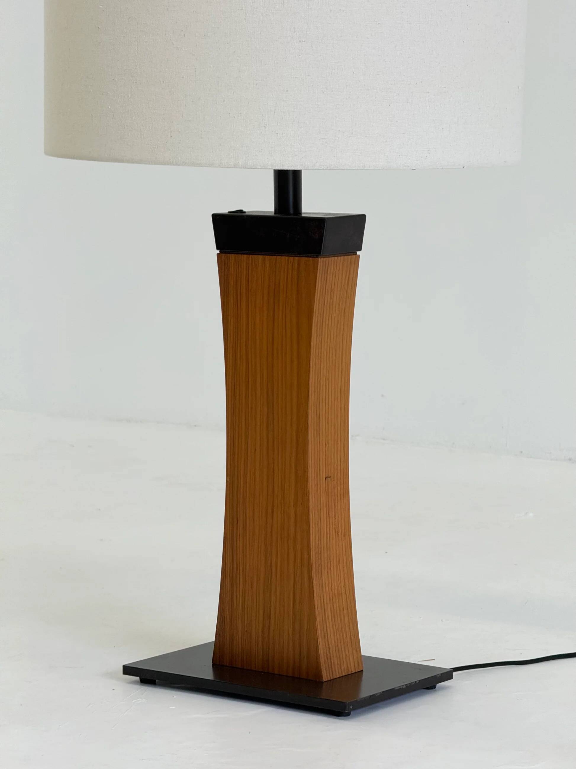 Italian mid-century teak table lamp