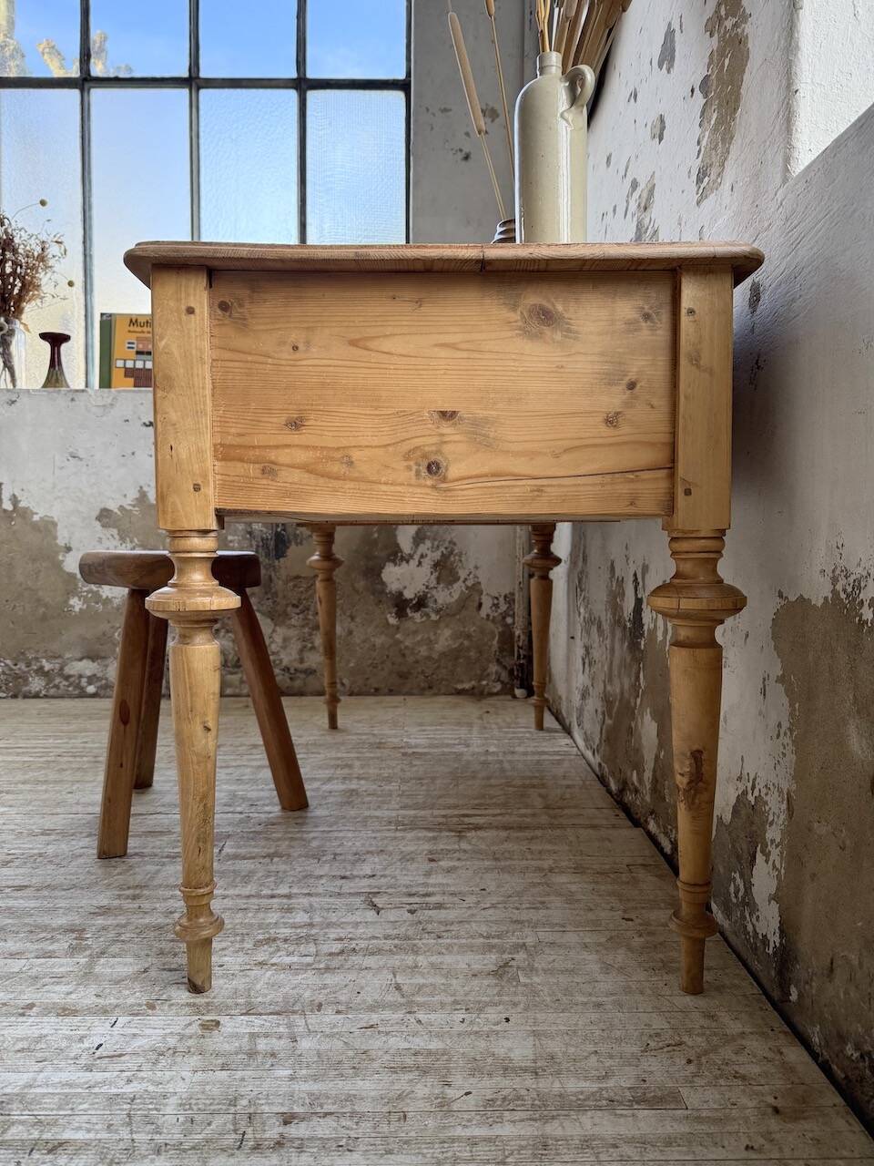 Blonde walnut desk and pine top 1900