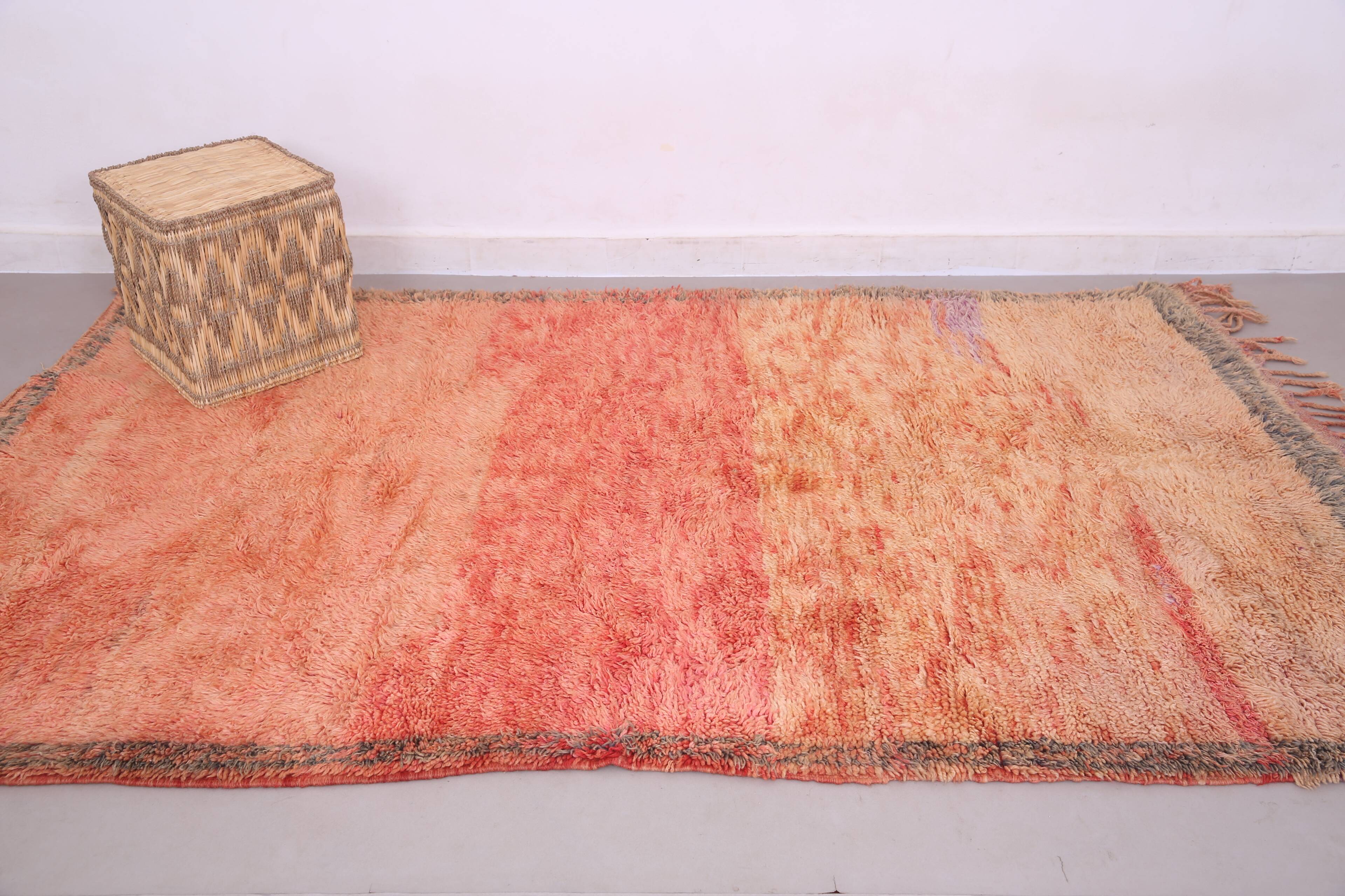 Peach Vintage Moroccan Rug 160 x 260 cm - Berber Wool Rug - Handmade Rug