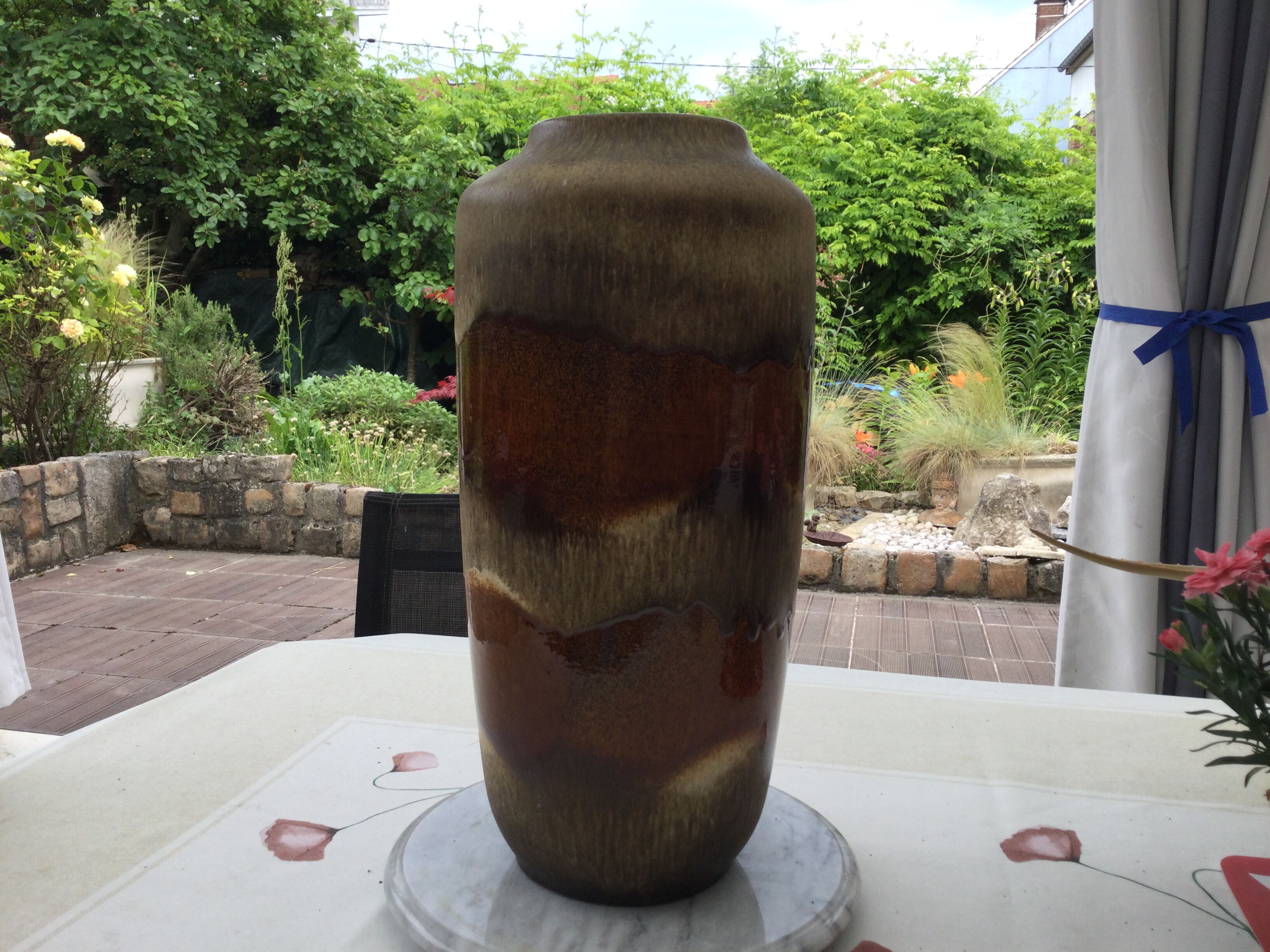 Glazed stoneware vase West Germany Scheurich