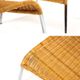 Retro Vintage Danish Chrome Rattan Lounge Easy Lounge Chair Armchair + Stool 70s