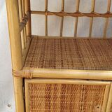 Vintage rattan bedside tables.