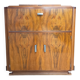 Art Deco walnut burl bar