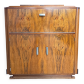 Art Deco walnut burl bar