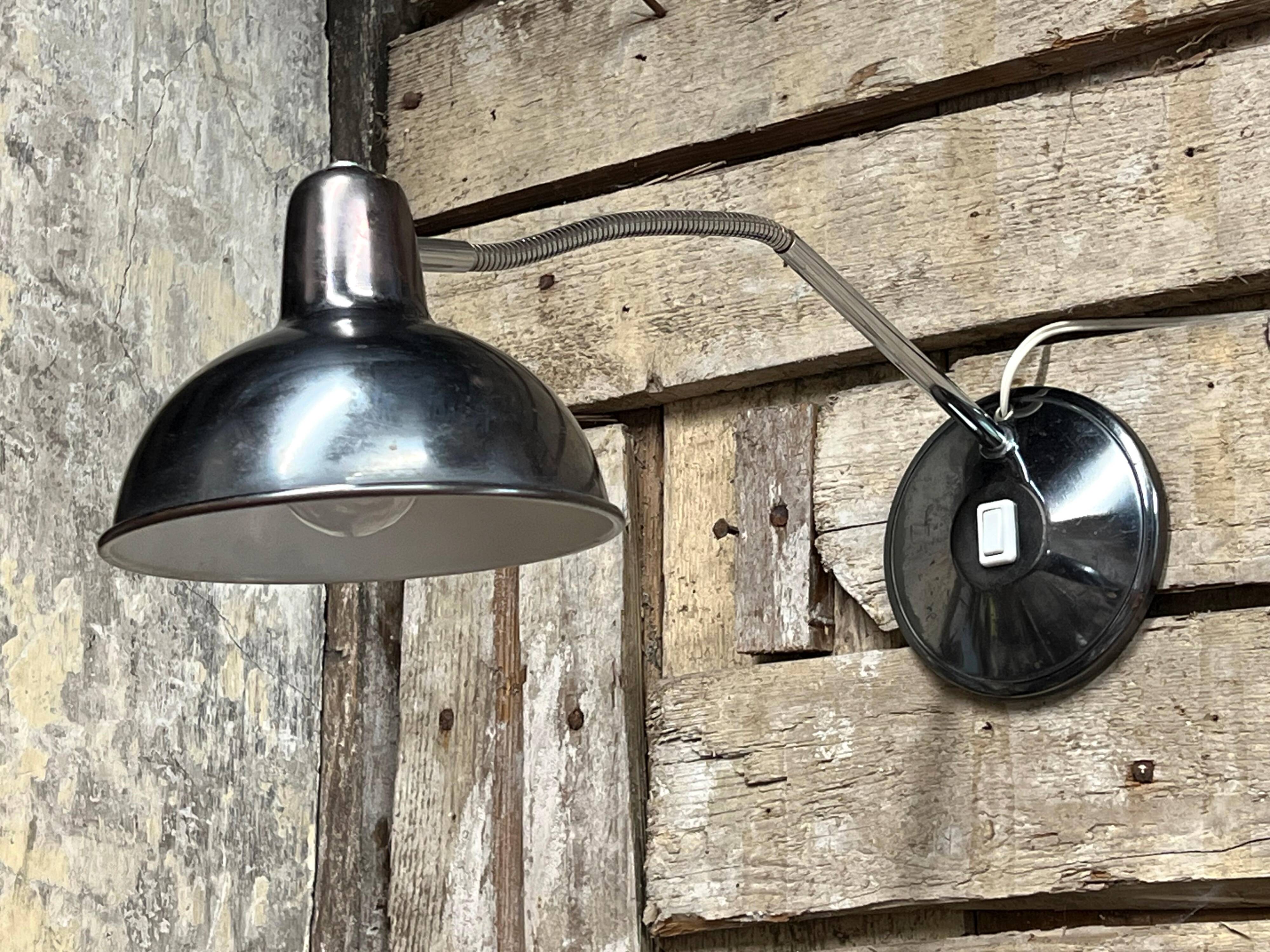 Old Table Lamp Wall Light in Aluminor Metal Vintage 50s/60s