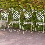 Chaise provençale forme Arlequin fer forgé année 70