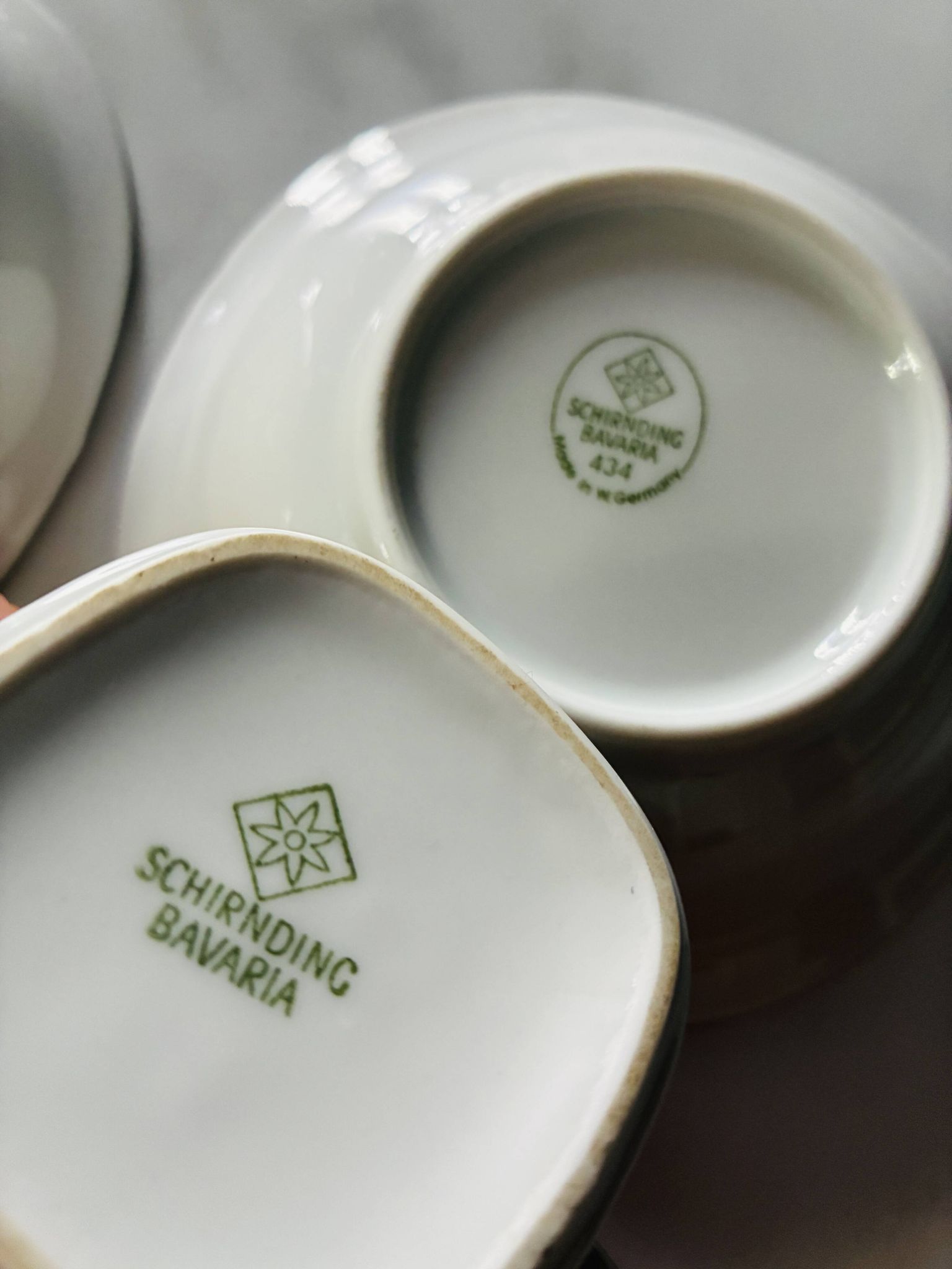 Small milk jug and porcelain bowls Schirnding Bavaria