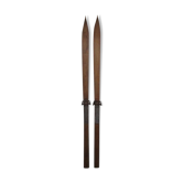 Pair of old wooden skis