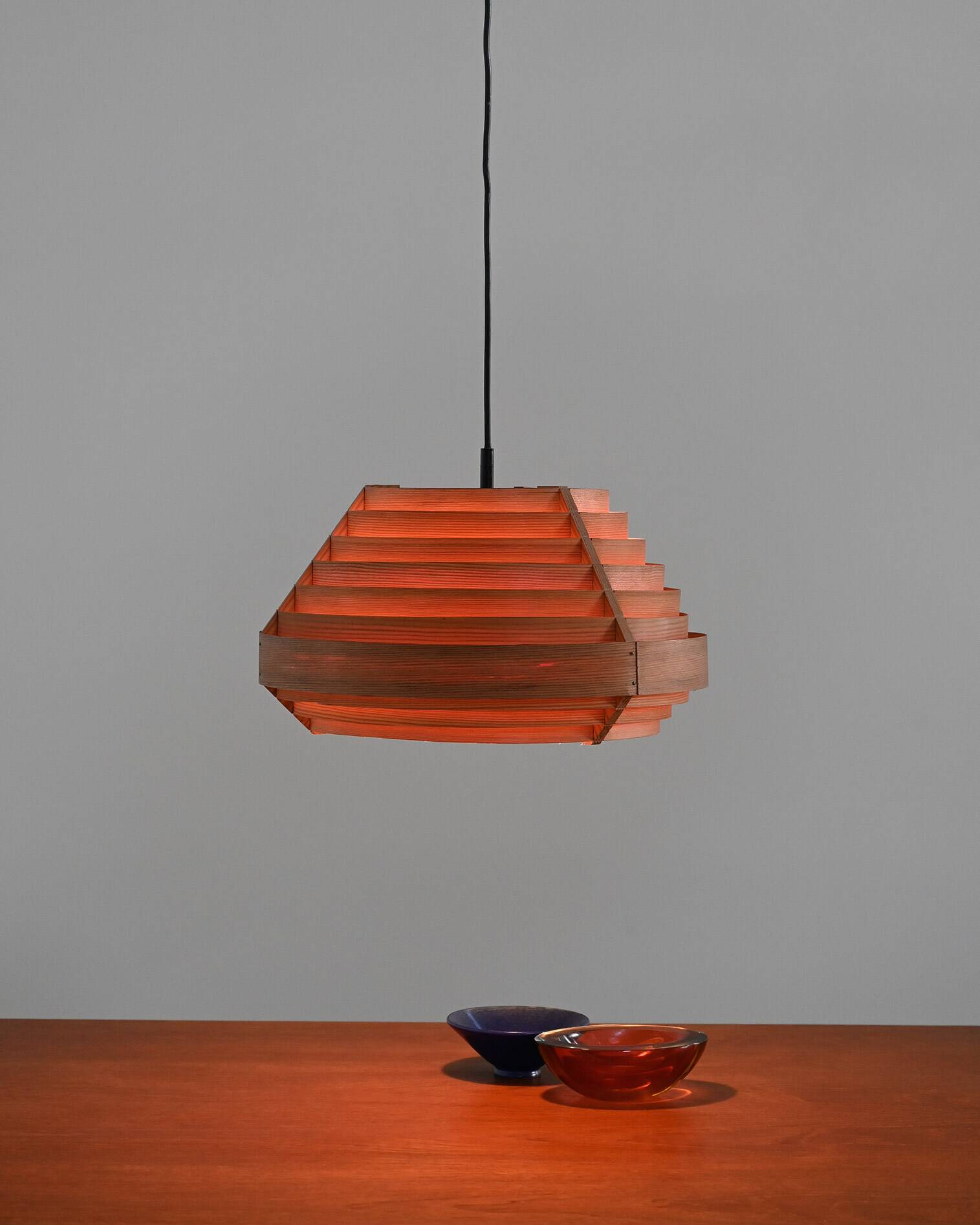 Pendant lamp in Swedish pine from Scandinavian production, 1960s