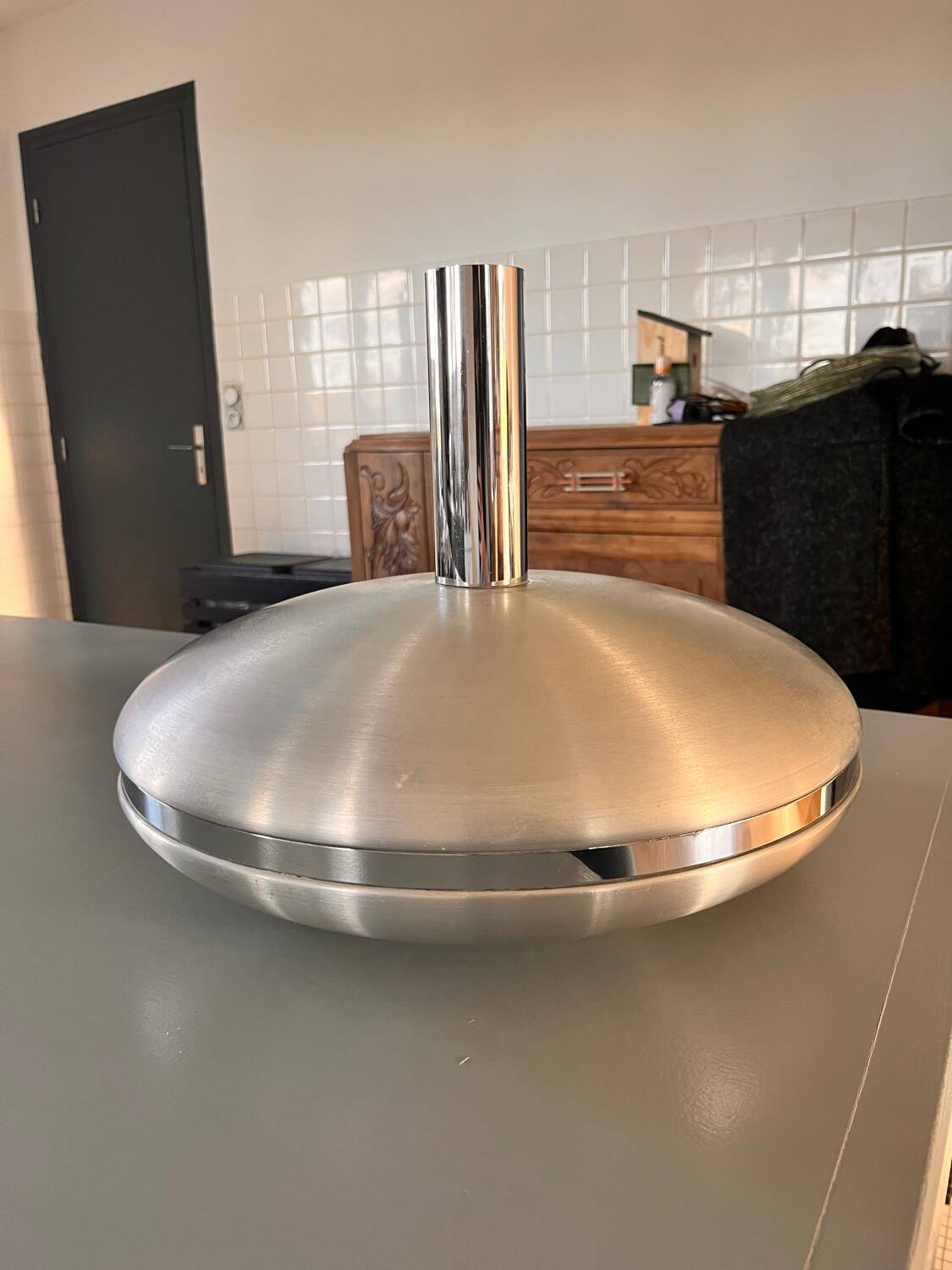 Superbe Lampe Suspension Design Vintage OVNI - Style Space Age/Mid-Cen