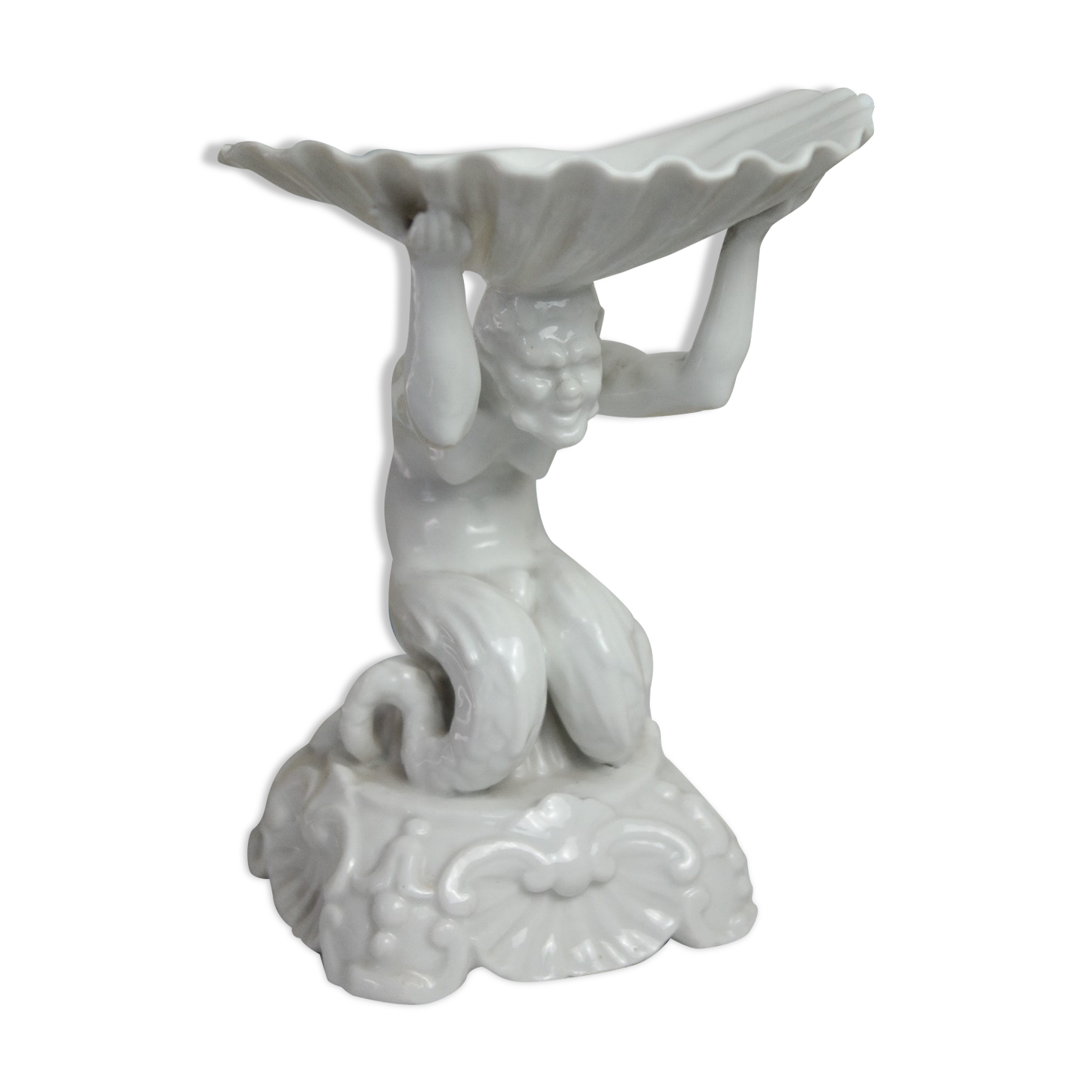 Empty Pocket Shell & Character Porcelain White De Capodimonte Italy XX th