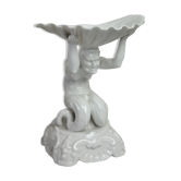 Vide poche coquillage & personnage porcelaine blanche de capodimonte italie XX ème