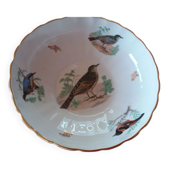 Saladier décor oiseaux porcelaine PG