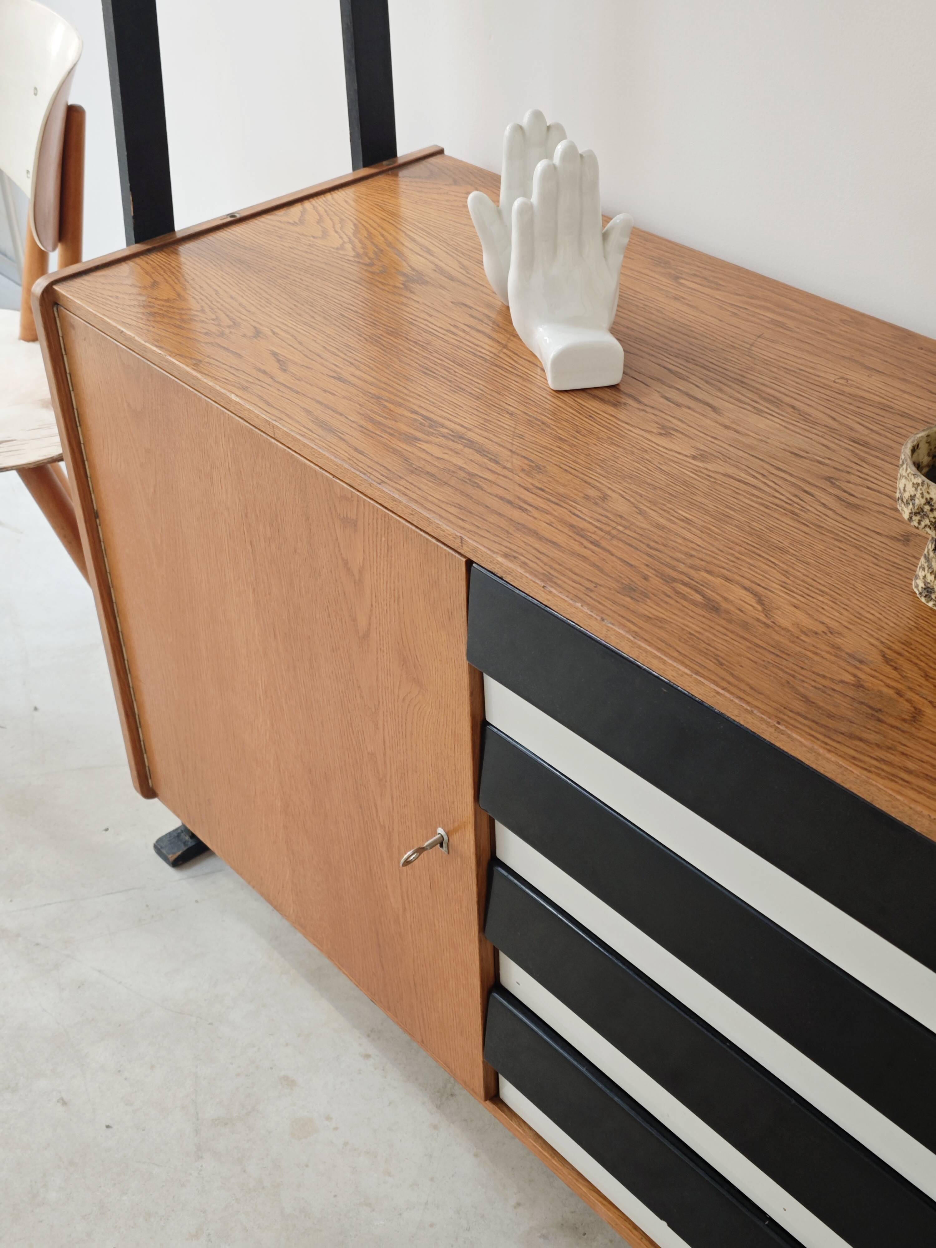 Library buffet U 458 black by Jiri Jiroutek for Interier Praha 1960