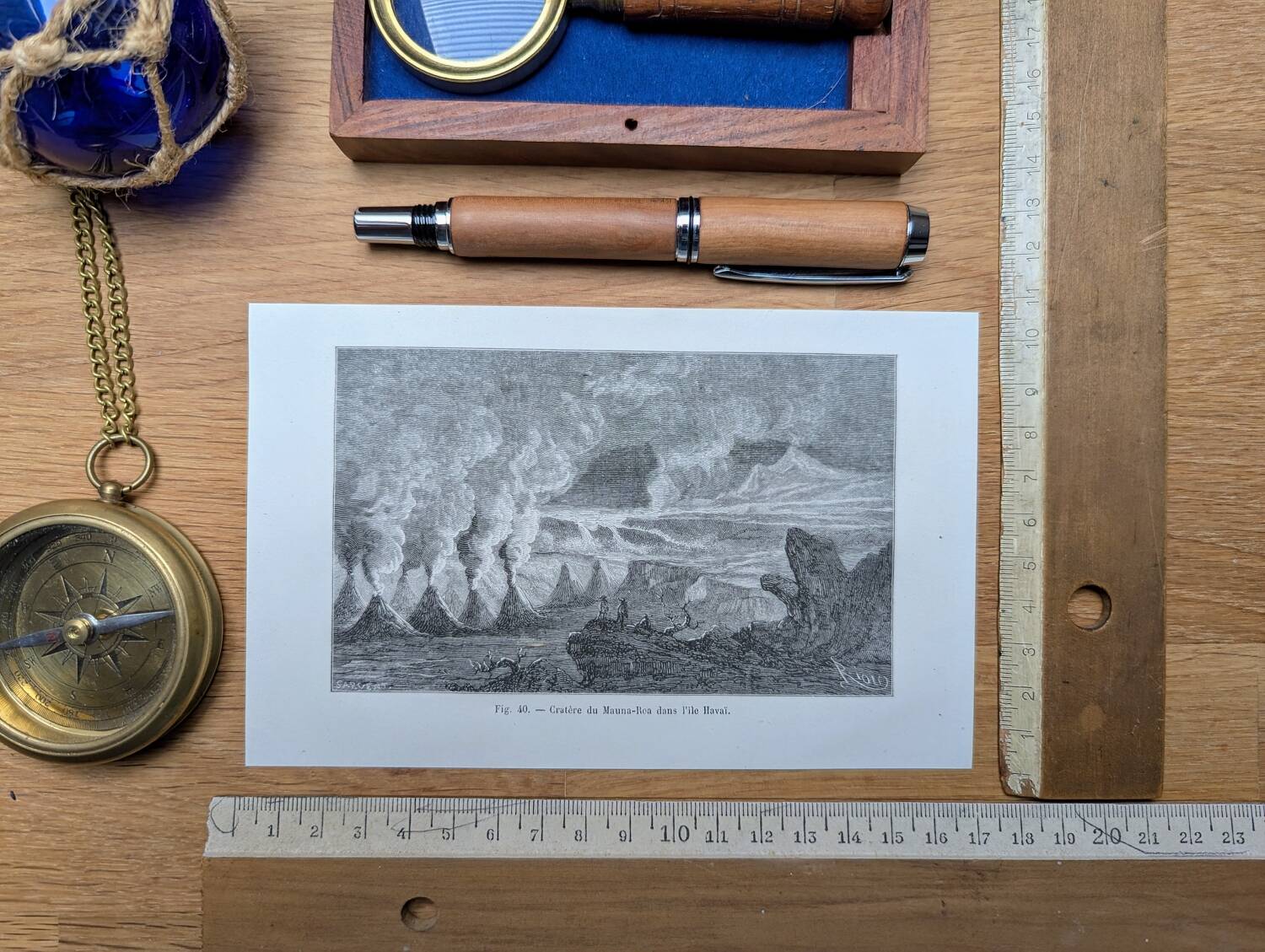 Printed in 1868, Mauna Loa, Hawaii.