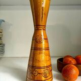 Ocher glazed ceramic pitcher