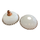Pair of white glass pendant lights