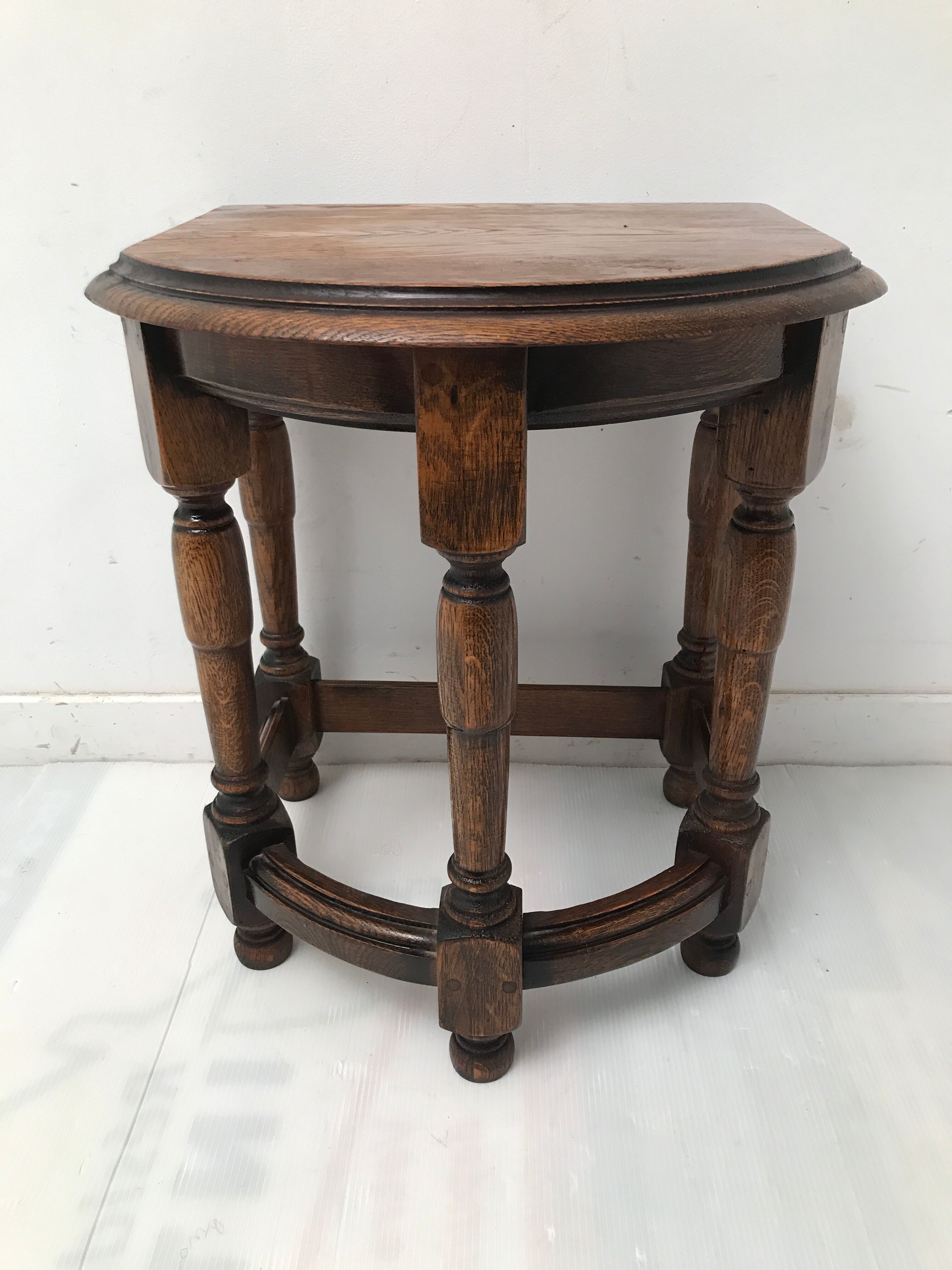 vintage half moon farmhouse stool